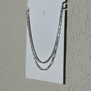 NWT GAP Silver Necklace Set